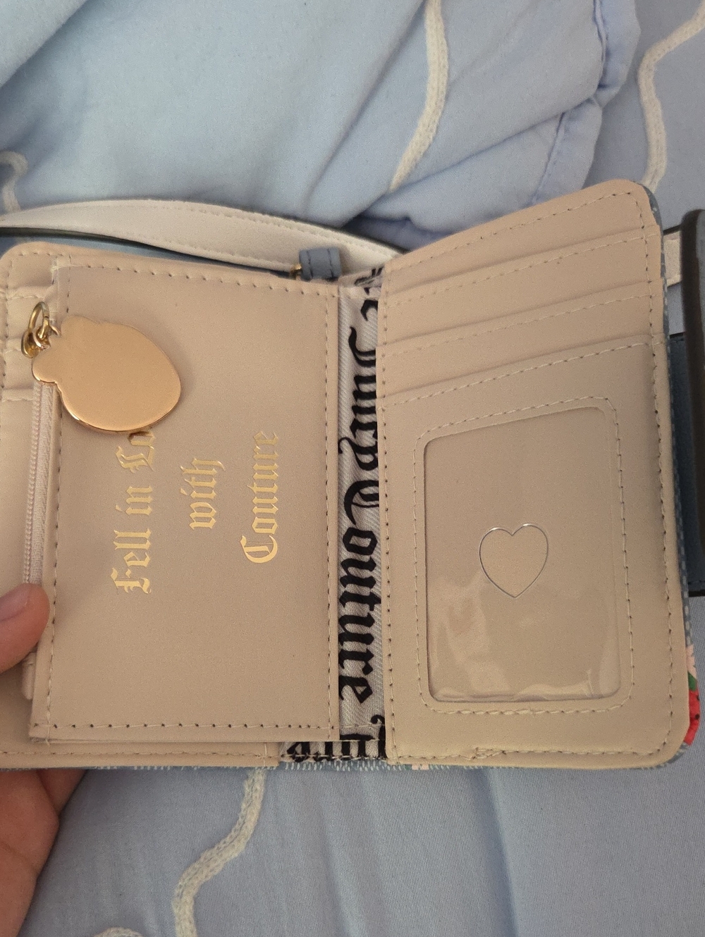 Juicy Couture Crossbody Bag And Juicy Couture Berry Sweet Card Wallet Dusty Blue - Picture 5 of 5